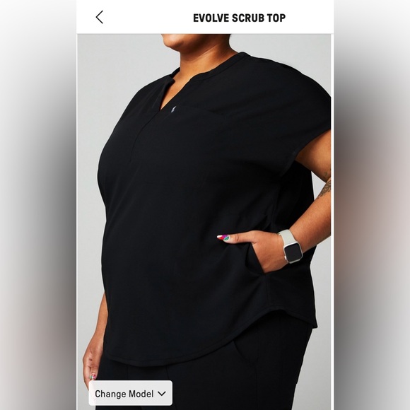 Fabletics Evolve Black Scrub Top 4XL NWT - Picture 2 of 4